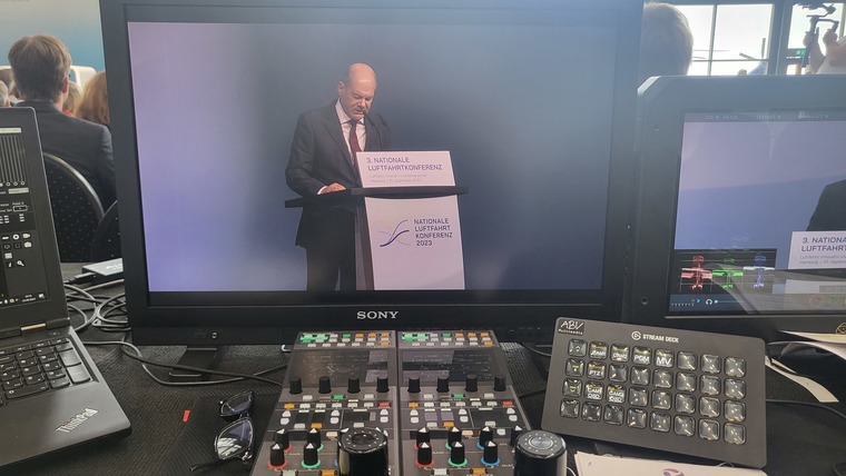 Scholz am Rednerpult